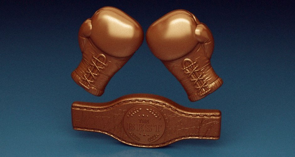 Boxing gloves and belt chocolate mold - Dreameks