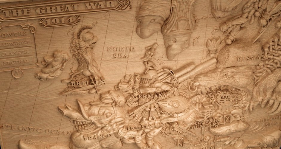 Great war 1914 satirical map relief - Dreameks
