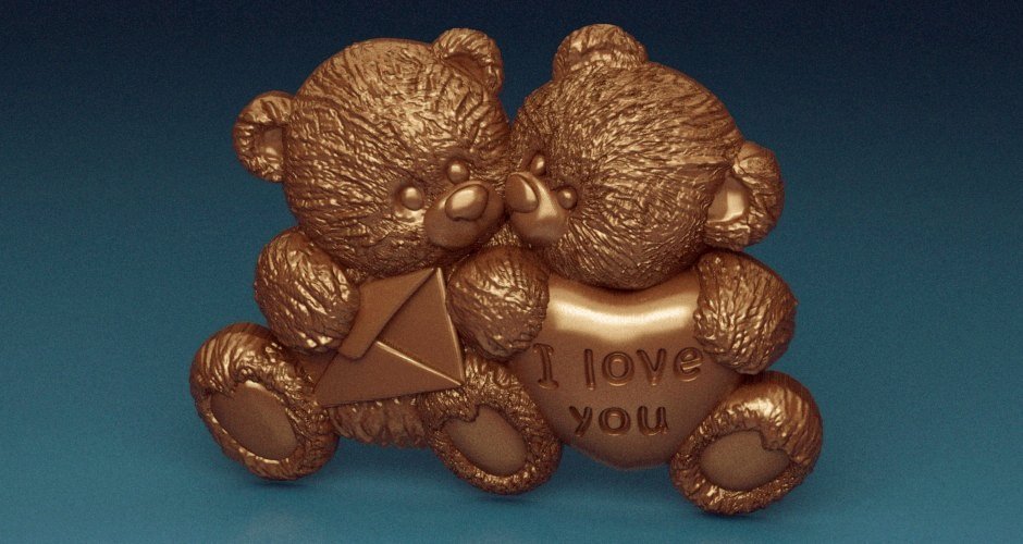 Teddy Bears Love Chocolate Form model - Dreameks