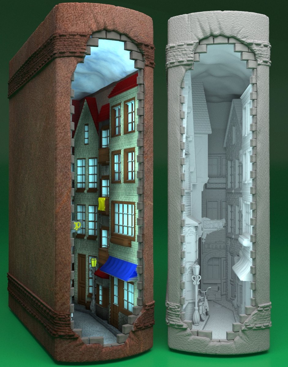 Book Nook-Street in the Book 3D model - Dreameks